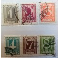 Austria - 1925 - Numerals - 6 Used stamps