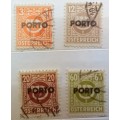Austria - 1946 - Overprint: PORTO -  4 Used Postage Due stamps