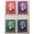 Norway - 1946 - King Haakon VII - Set of 4 Used Hinged stamps
