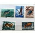 Yugoslavia Trieste Zone - 1954 - Animals, Birds, Insect - 5 Used Hinged stamps