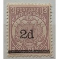 Zuid Afrikaansche Republiek - 1893 - Surcharge 2d on 3 pence - 1 Unused hinged stamp