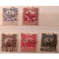 Jordan - 1947 - Buildings - 5 Used Hinged stamps