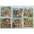 Laos - 1981 - Wild Cats - Set of 6 Cancelled Hinged stamps