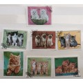 Sharjah - 1972 - Kittens - Set of 6 Cancelled Hinged Stamps, Plus 1 Pedigree Cat stamp