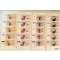 South West Africa - 1980 - Nature Conservation and Tourism - Set of 5 Control Strips (Mint)