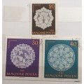 Hungary - 1960 - Lace - 3 Cancelled Hinged stamps