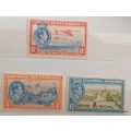 Bahamas - 1938 - George VI - Set of 3 Unused Hinged stamps