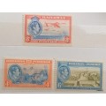 Bahamas - 1938 - George VI - Set of 3 Unused Hinged stamps