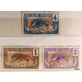 Moyen Congo (Middle Congo) - 1900`s - Leopard - 3 Unused Hinged stamps