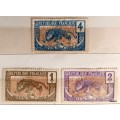 Moyen Congo (Middle Congo) - 1900`s - Leopard - 3 Unused Hinged stamps