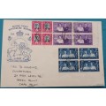 Royal Visit - South Africa - 1947 - Cover with Blocks of 4 stamps