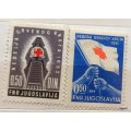 Yugoslavia - 1933 and1951 - Red Cross - 2 Unused Hinged stamps