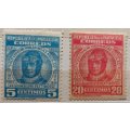 Paraguay - 1954 - Silvio Pettirossi, Aviator - 2 Unused Hinged stamps