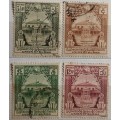 Union of Burma - 1948 - Martyrs` Memorial Issue - 4 Used Hinged stamps