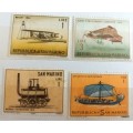 San Marino - 1962 Aircraft History, 1963 Ship and 1964 Locomotive History - 4 Unused Hinged stamps