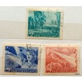 Yugoslavia - 1950 - Beograd-Zagreb highway - Set of 3 Cancelled stamps