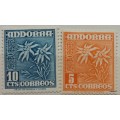 Spanish Andora - 1951 - Edelweiss - 2 Unused Hinged stamps