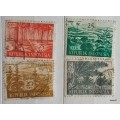 Indonesia - 1960 - Agricultural Products - 4 Used stamps (paper thinning and creasing)