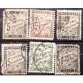 France - 1882-96 - 6 Used Hinged Postage Due stamps (Some damage)