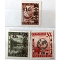 Austria - Overprints - 1946 United Nations and 1947 Surcharge Set - 3 Unused stamps