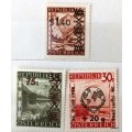 Austria - Overprints - 1946 United Nations and 1947 Surcharge Set - 3 Unused stamps