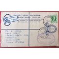 Southern Rhodesia Registered Letter (Postal Stationery) Date Stamp: Avondale 10 Aug 1954