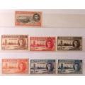 Commonwealth Peace Issue - 1946 - George VI - Mixed Lot 1 Used and 6 Unused Hinged stamps