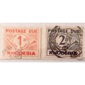 Rhodesia - 1965 - Postage Due 1d and 2d - 2 Used stamps