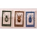 Bulgaria - 1968 - Insects - 3 Cancelled Hinged stamps