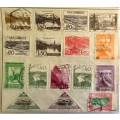Portuguese Mozambique - 16 Used stamps (Hinged) on Album Sheet