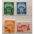 Yugoslavia - 1951-52 - Postage Due stamps (3) and 1962 Titograd - 4 Used stamps