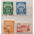 Yugoslavia - 1951-52 - Postage Due stamps (3) and 1962 Titograd - 4 Used stamps