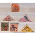 Liberia - 1953 - Local Birds - Set of 6 Cancelled Hinged stamps