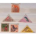 Liberia - 1953 - Local Birds - Set of 6 Cancelled Hinged stamps