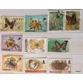 Africa - Theme: Butterflies - Mixed Lot of 10 Used stamps