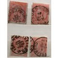 Belgium - 1884 - Leopold II - 4 Used stamps