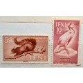 Spanish Ifni - 1952 Bird and 1955 Squirrel - 2 Unused stamps