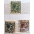 Isla de Cuba - 1896 - King Alfonso XIII - 3 Unused Hinged stamps