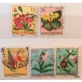 Belgian Congo - 1952 - Flowers - 5 Used stamps