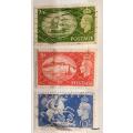 GB - 1951 - George VI - 3 Used stamps