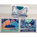 GB - 1994 - Channel Tunnel - 3 Used stamps