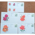 RSA - 1979 - Stationery Prepaid Postcards - Roses - 3c prepaid - Set Of 5 Unused