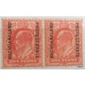 Bechuanaland - 1904-13 - Edward VII Defin - Bechuanaland Protectorate Ovpt - Pair Unused 1d stamps