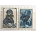 Russia - 1939 - Defins - German (Nazi) Occupation - Ovpnt: Latvija 1941 - 2 Unused stamps