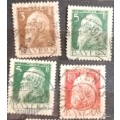 Bavaria (Bayern) - 1911 - Prince Regent Luitpold (90th birthday) - 4 Used Hinged stamps