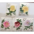 China (People`s Republic) - 1964 - Flowers Peonies - 5 Used stamps (see pictures)