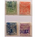Uruguay - 1929 - Numerals - 4 Used Hinged stamps (Parcel Post)