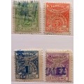 Uruguay - 1929 - Numerals - 4 Used Hinged stamps (Parcel Post)
