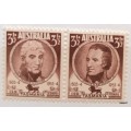 Australia - 1953-54 - Tasmania Sesquicentenary - Pair of Mint 3 1/2d stamps
