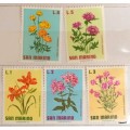 San Marino - 1971 - Flowers - 5 Unused Hinged stamps